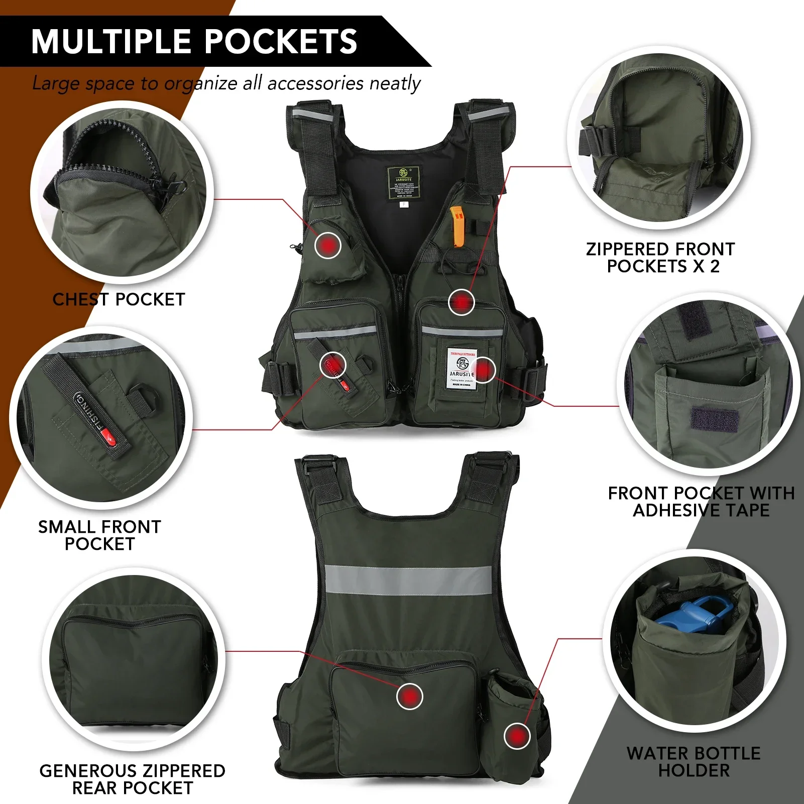 Life Jacket Buoyancy - 2026 Yetişkin Yeleği Balıkçılık Yeleği Çok